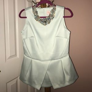 COPY - JUST REDUCED!! Mint green satin peplum shirt.